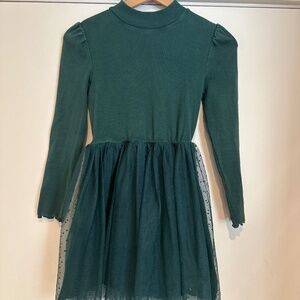 Forest green dress with tulle skirt
